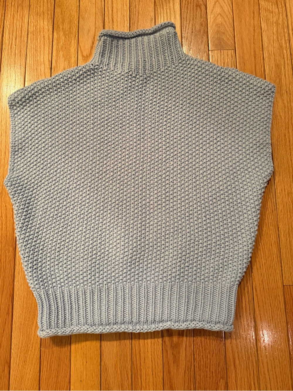 Light Blue Knit Turtleneck Summer Sweater - Women's Cowl & Turtleneck